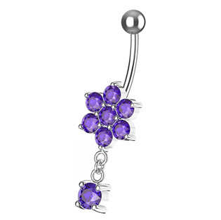 Levně Stříbrný visací piercing do pupíku - BP01034-A