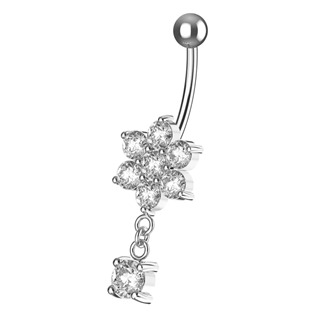 Levně Stříbrný visací piercing do pupíku - BP01034-C