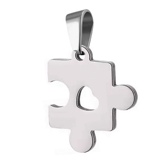 Levně Ocelový přívěsek puzzle se srdíčkem - OPP1942