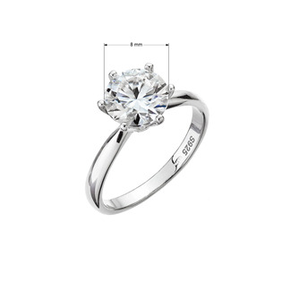 EG1870-52 Stříbrný prsten MIA moissanite 8 mm