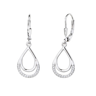 Levně NUBIS® Visací stříbrné náušnice se zirkony - NB-3095