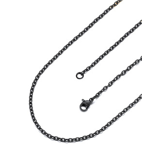 Levně Očkový řetízek černý, tl. 2 mm, délka 60 cm - OPE1352-020-60