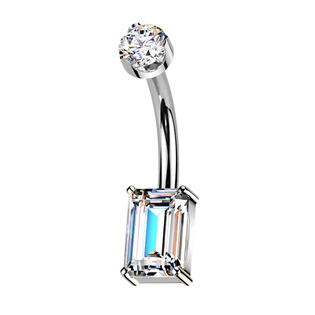 Luxusní piercing do pupíku s Moissanity 1.25ct, TITAN - TM004