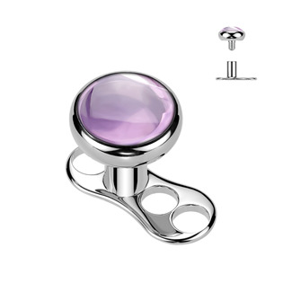 Levně Kompletní microdermal piercing TITAN, ametyst - MD046