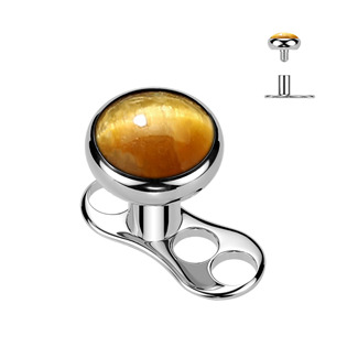 Levně Kompletní microdermal piercing TITAN, tygří oko - MD049