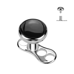 Levně Kompletní microdermal piercing TITAN, černý onyx - MD047
