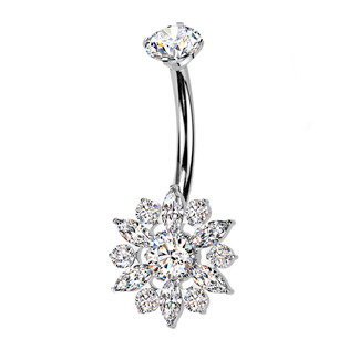 Levně Piercing do pupíku kytička - TITAN - TIT1596