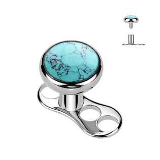 Levně Kompletní microdermal piercing TITAN, tyrkys - MD050