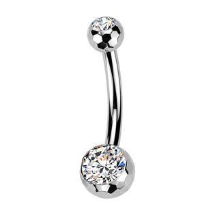 Piercing do pupíku banánek malý - TITAN, kuličky 4 a 6 mm - TIT1594