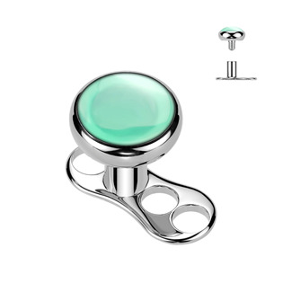 Levně Kompletní microdermal piercing TITAN, zelený onyx - MD048