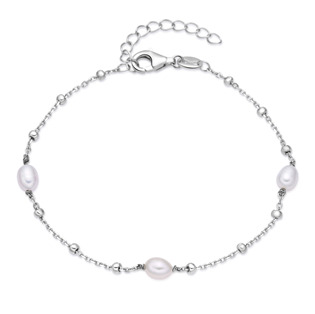 NUBIS® Stříbrný náramek s přírodními perličkami - NB-1298