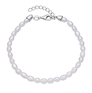 Levně NUBIS® Stříbrný náramek s přírodními perličkami - NB-1299