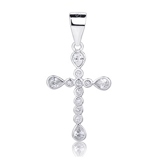 Levně NUBIS® Drobnější stříbrný přívěsek křížek - NB-4598