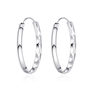 Levně NUBIS® Stříbrné náušnice kruhy 30 mm - NB-3116-30