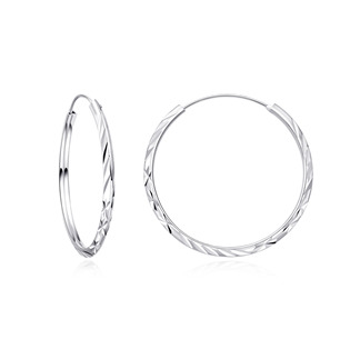 Levně NUBIS® Stříbrné náušnice kruhy 35 mm - NB-3113-35