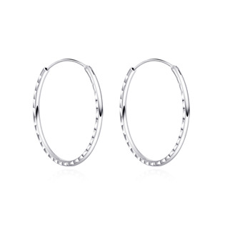 Levně NUBIS® Stříbrné náušnice kruhy 30 mm - NB-3115-30