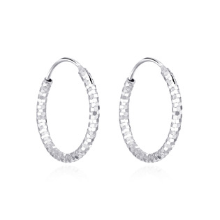 Levně NUBIS® Stříbrné náušnice kruhy 18 mm - NB-3119-18