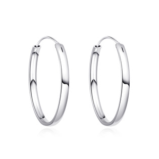 Levně NUBIS® Stříbrné náušnice kruhy 30 mm - NB-3114-30