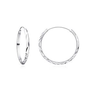 Levně NUBIS® Stříbrné náušnice kruhy 30 mm - NB-3113-30