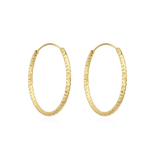 Levně NUBIS® Zlacené stříbrné náušnice kruhy 30 mm - NB-3118-30