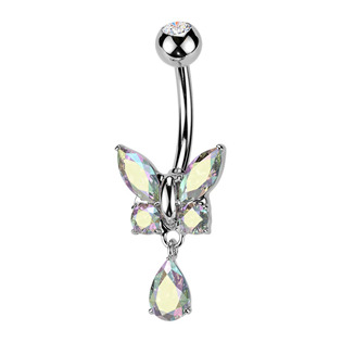 Levně Piercing do pupíku motýlek - WP0047-AB