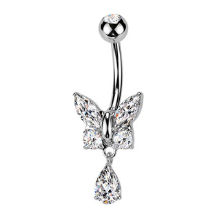 Levně Piercing do pupíku motýlek - WP0047-C