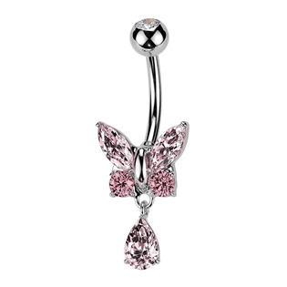 Levně Piercing do pupíku motýlek - WP0047-P