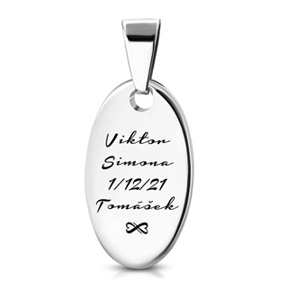 Personalizovaný ocelový přívěsek s rytinou - RT1021