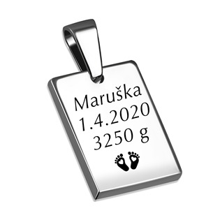 Personalizovaný ocelový přívěsek s rytinou - RT1022