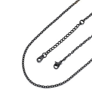 Levně Očkový řetízek černý, tl. 1,2 mm, délka 45 + 5 cm - OPE1239-012-45