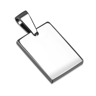 Levně Ocelový přívěšek, mini obdélníková destička 15 x 23 mm - DR1326-ST