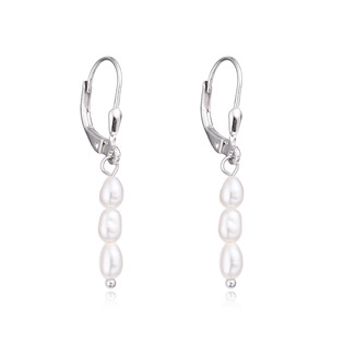Levně NUBIS® Stříbrné perlové náušnice visací - NB-3151