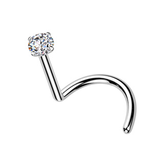 Luxusní piercing do nosu Moissanit 0.06ct (2,5mm), TITAN - TM008-025