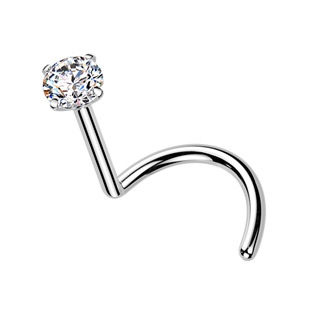 Luxusní piercing do nosu Moissanit 0.11ct (3mm), TITAN - TM008-030