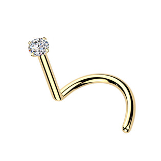 Luxusní piercing do nosu Moissanit 0.03ct (2mm), TITAN - TM009-020