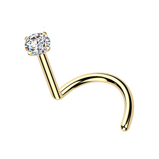 Luxusní piercing do nosu Moissanit 0.06ct (2,5mm), TITAN - TM009-025