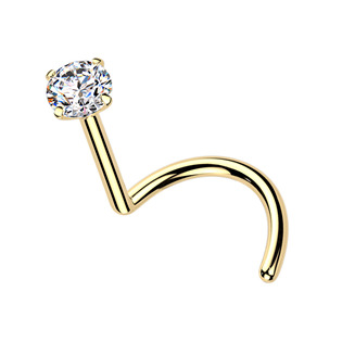 Luxusní piercing do nosu Moissanit 0.11ct (3mm), TITAN - TM009-03