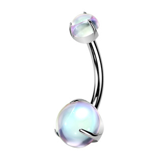 Levně Piercing do pupíku měsíční kámen - TITAN - TIT1599