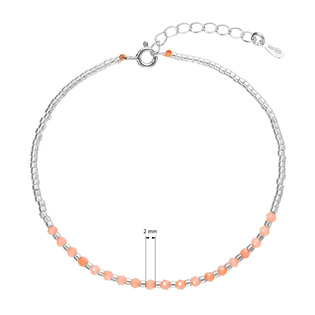 EG2315 Stříbrný náramek s korálky Miyuki a oranžovými korály