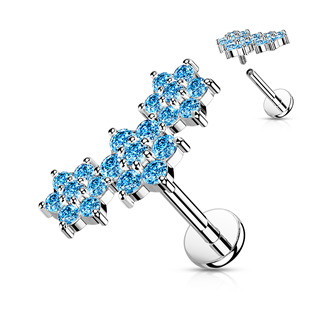 Levně Piercing do brady s kytičkami - LB1102Q-1206
