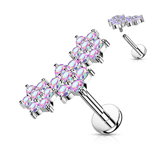 Levně Piercing do brady s kytičkami - LB1102AB-1206