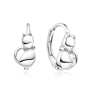 Levně NUBIS® Stříbrné dívčí náušnice kočičky - DN-0123