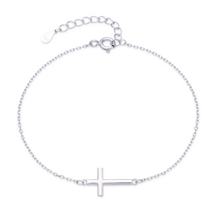 Levně NUBIS® Dámský stříbrný náramek křížek - NB-1321