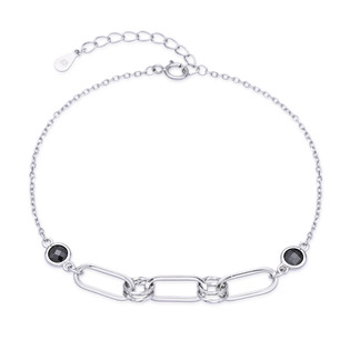 Levně NUBIS® Dámský stříbrný náramek s oválky - NB-1313