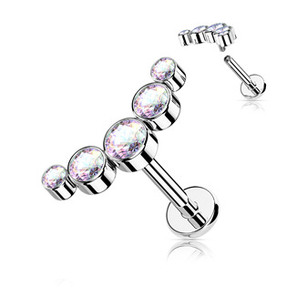 Levně Piercing do brady se zirkony - LB1113AB-1206