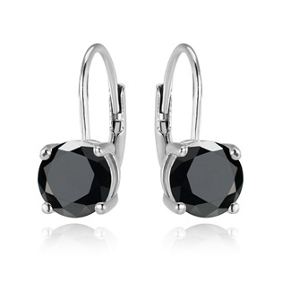 Levně NUBIS® Stříbrné náušnice s černými zirkony - NB-3275