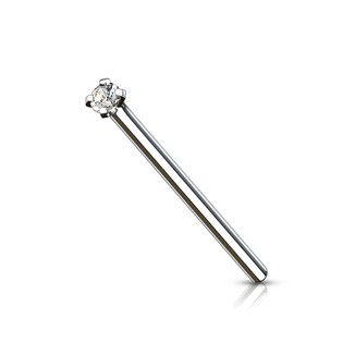 Levně Variabilní piercing do nosu - titan, čirý kamínek - TIT1039-020