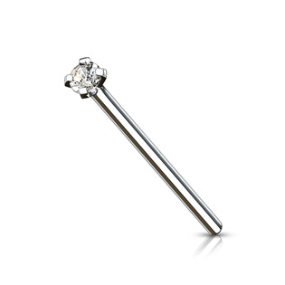 Levně Variabilní piercing do nosu - titan, čirý kamínek - TIT1039-025