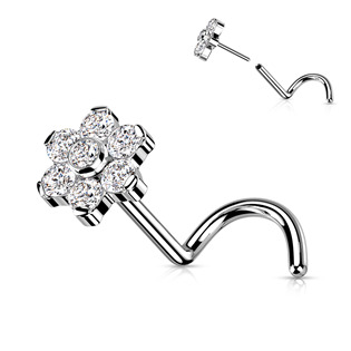 PUSH IN piercing do nosu TITAN, 0,8 x 6 mm - TIT1179