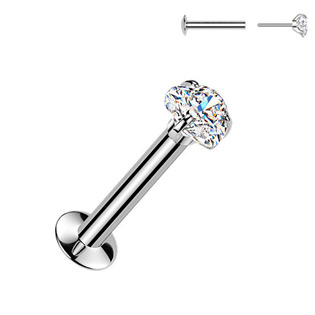 Levně Piercing do brady srdíčko - PUSH IN labreta - LB1141